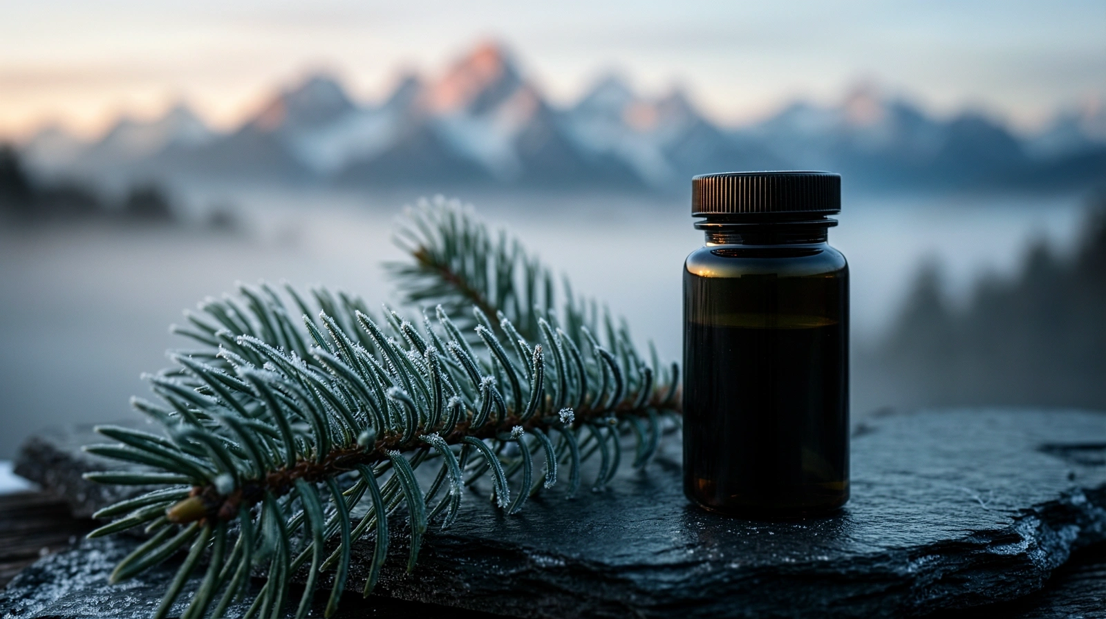 Alpine botanical detail at dawn