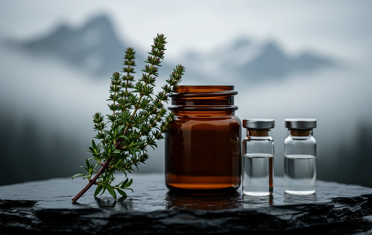Alpine botanical specimen in Maribor mist