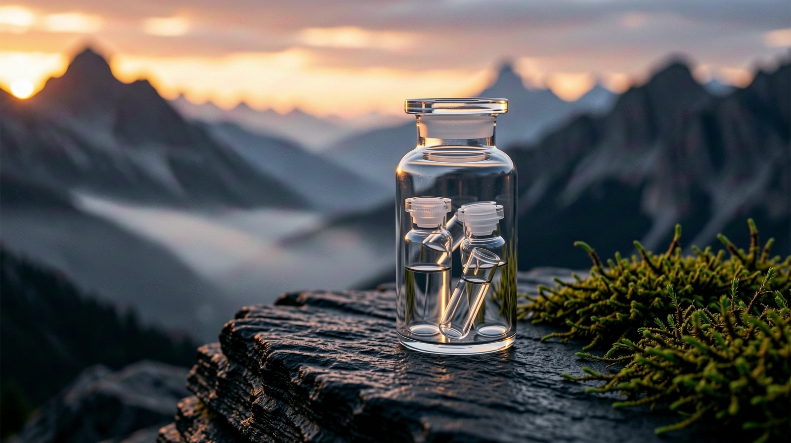 Alpine botanical detail at dawn